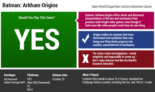 Illustration for article titled Batman: Arkham Origins: The Kotaku Review
